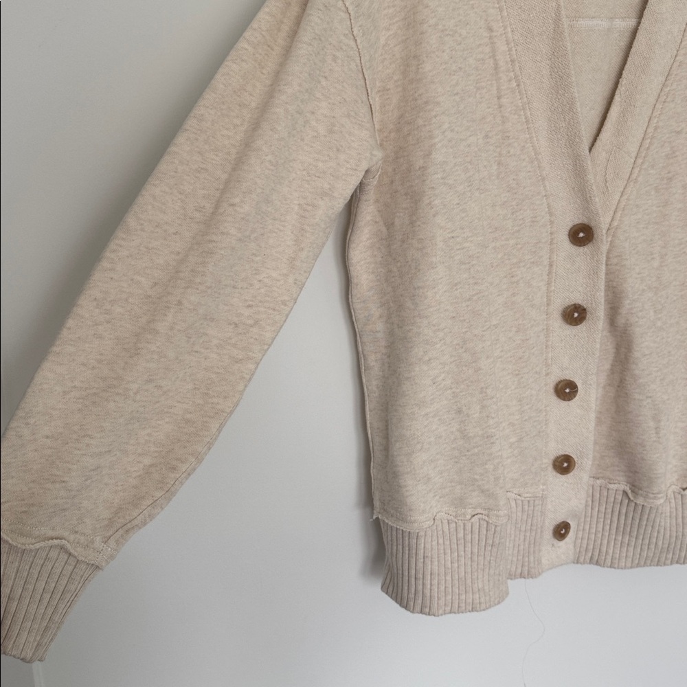 aerie Cream Button-Front Cardigan Sweater - Picture 3 of 6